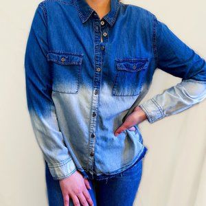 Western Boyfriend Style Demin Button Up Shirt